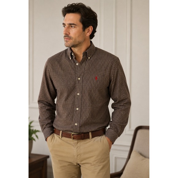 Polo Ralph Lauren Other - Ralph Lauren Blair Brown Check Shirt Large Old Money Preppy Country Club Cotton